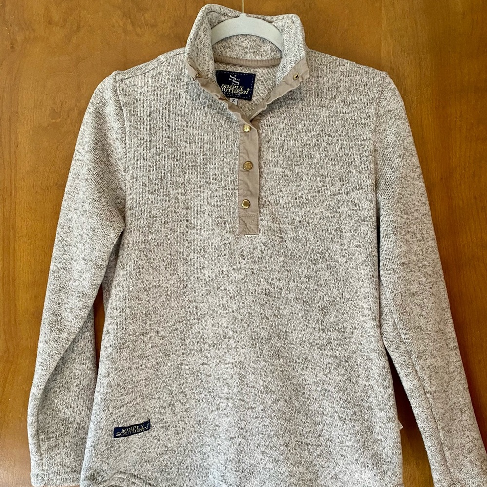 Simply Southern 1/4 Button Pullover Size Small
